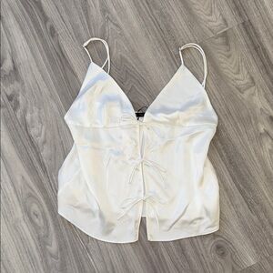 New Zara White Satin Camisole Top